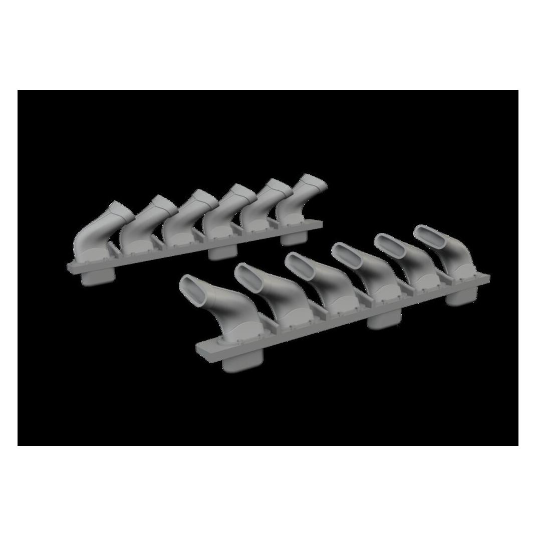 Eduard Spitfire Mk.V six-stacks exhaust fishtail PRINT for (672435)
