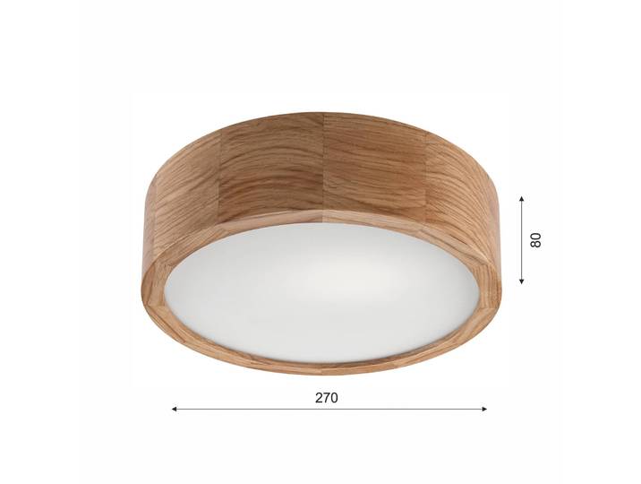 Deckenlampe Caspian Lamkur, dimmbar, Holz hell, für Badezimmer, Holz, Deckenlampe