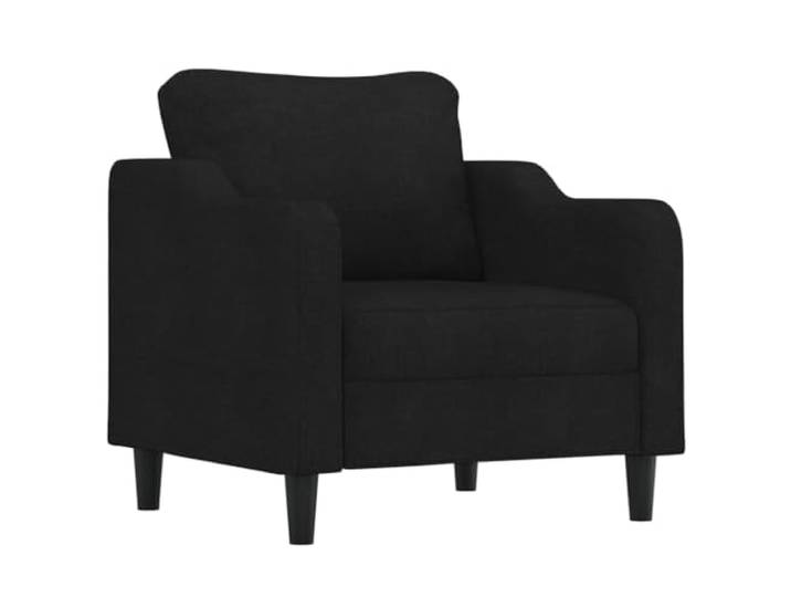 KTHLBRH Sofa-Set, 3-teilig, schwarz, mit Kissen aus Stoff 100 % Polyester, Rahmen aus Sperrholz und Metall, Füllung aus Schaumstoff, 1 Sofa, 1 2-Sitzer-Sofa, 1 3-Sitzer-Sofa