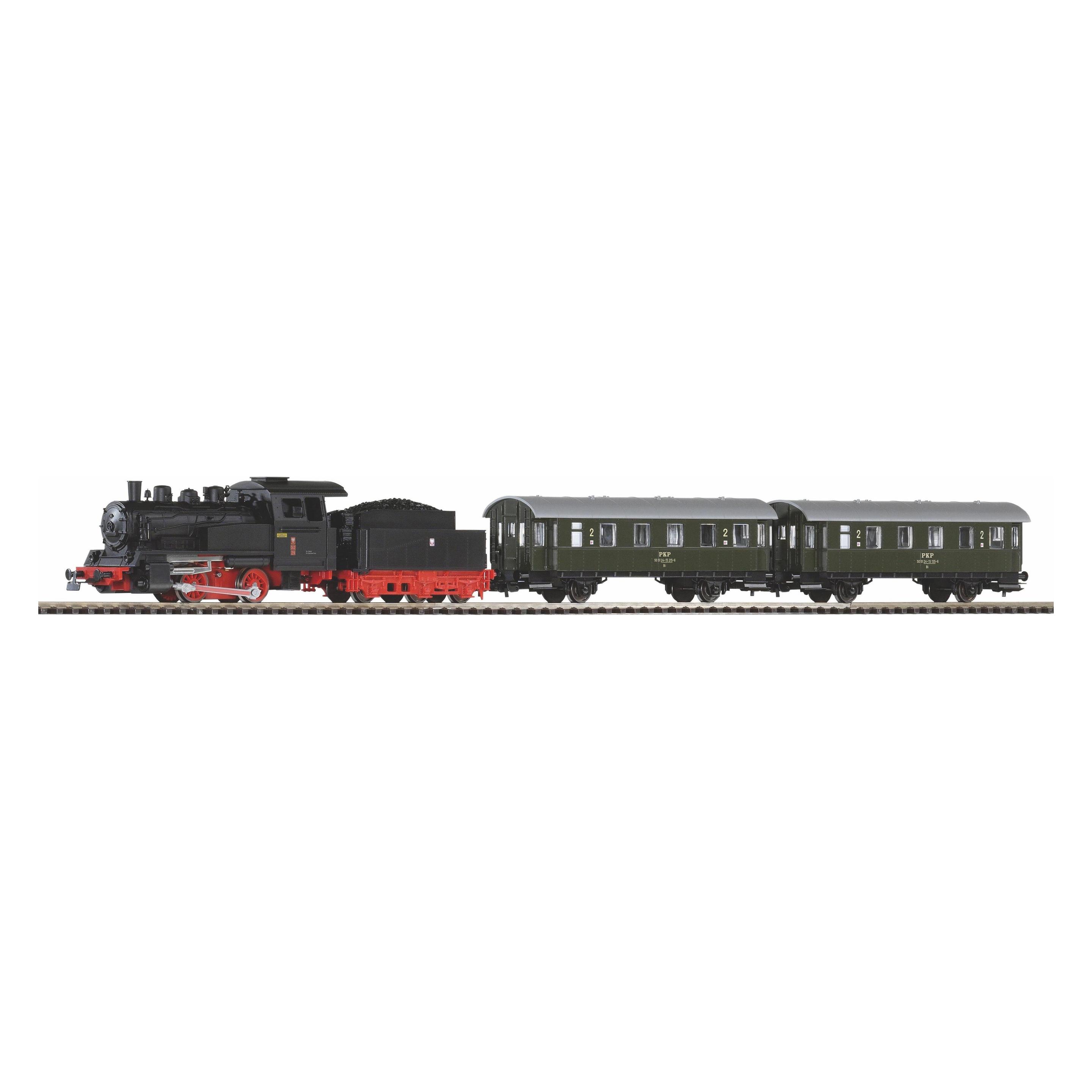Piko Start Set Dampflok Personenzug PKP A-Gleis,Bettung (Spur H0) (97933)