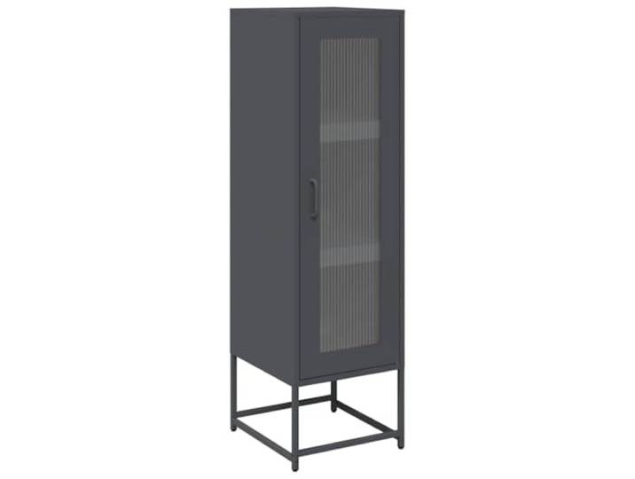 KGHFDVB Highboard Anthrazit 36x39x123 cm Kaltgewalzter Stahl Mit Türen und Griffen, Metallfüße, Stabil, Viel Stauraum, Für Flur, Küche, Bad