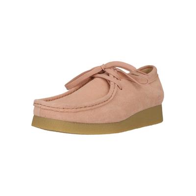 Schnürschuh CLARKS "Wallabee EVO", Damen, Gr. 37,5, rosa (hellrosa), Schuhe Schnürschuh, mit bequemer Sohle