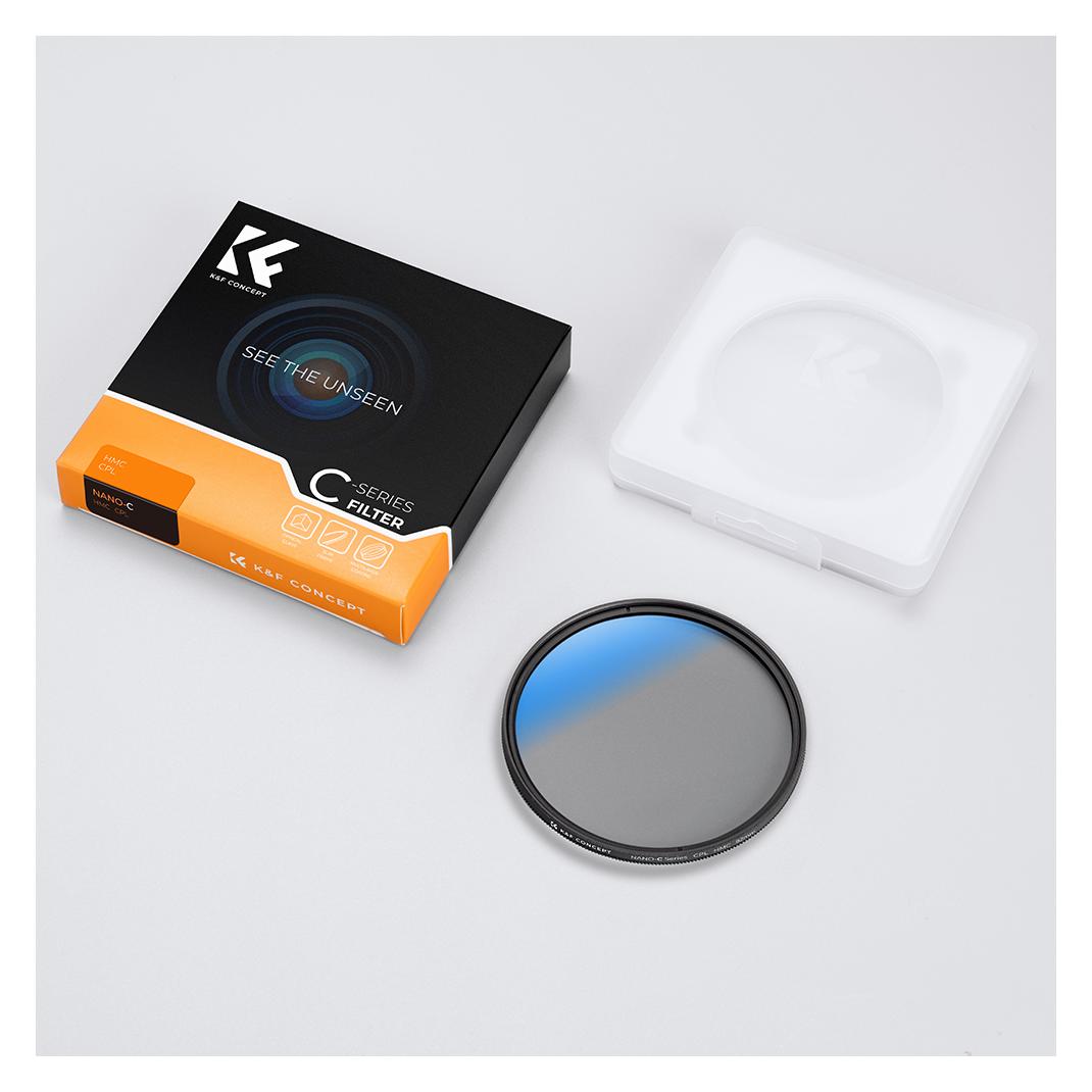 K&F Concept 77MM Circular Polarizer Lens Filter Ultra-Slim 18 Multi-Layer Coatings (C Series) (77 mm, Polarisationsfilter) (KF01.1441)