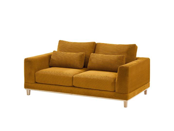 2-Sitzer Sofa Aniaro Türkis Cordstoff Poppy 260 x 83 x 108cm Buche