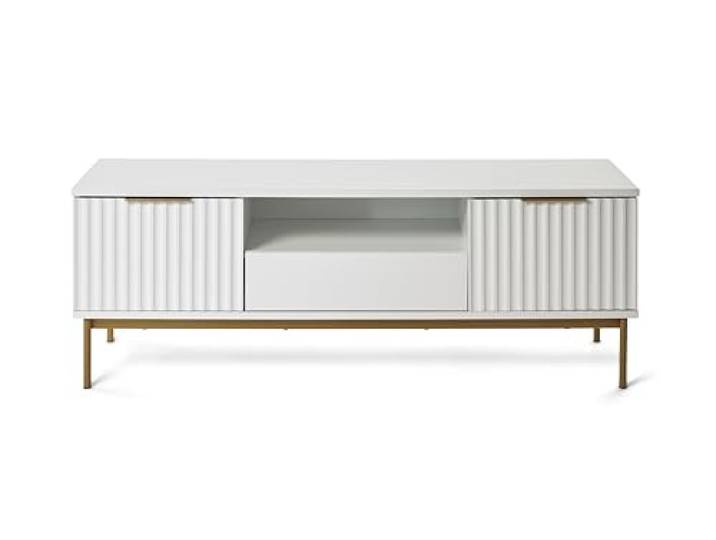 Jahnke TV Bank Carve TV 140 Weiss/Goldfarben