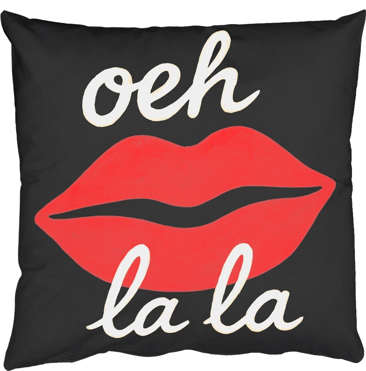 PillowMonkey Sierkussen Lip Quote - Rood - 60 x 60 cm