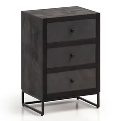 Nachttisch (LBH 40x30x60 cm) - schwarz - LBH 40x30x60 cm
