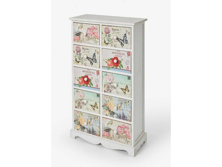 bonprix Kommode, 94x55x25 cm, Kommode mit hübschen romantischem Design und viel Stauraum, weiß