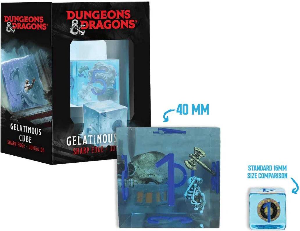 Dungeons & Dragons Jumbo Gelatinous Cube D6 - Officially Licensed Tabletop Accessory by Metallic Dice Games, 40 mm, for D&D; Gamers