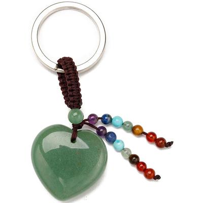 Schlüsselanhänger FIRETTI "Schmuck Geschenk Herz", Damen, grün, Edelstahl, Textil, Basic, Schlüsselanhänger Schlüsselanhänger, mit Edelsteinen