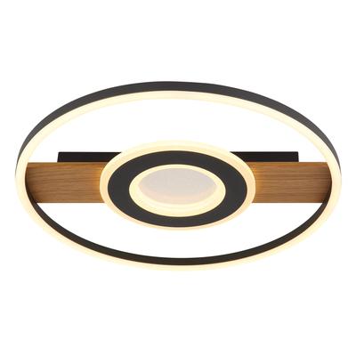 GLOBO LIGHTING Deckenleuchte "PIKARA", holzoptik, Ø 40,5cm H: 5,5cm, 1 Stk., Leuchten, Deckenlampe Wohnzimmer-Leuchte Schlafzimmer-Leuchte Flur Küche, Deckenleuchte