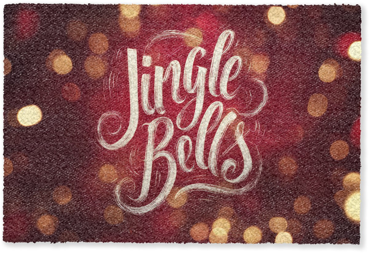 MuchoWow Deurmat Jingle Bells Kerst Rood - B/D: 90 x 60 cm