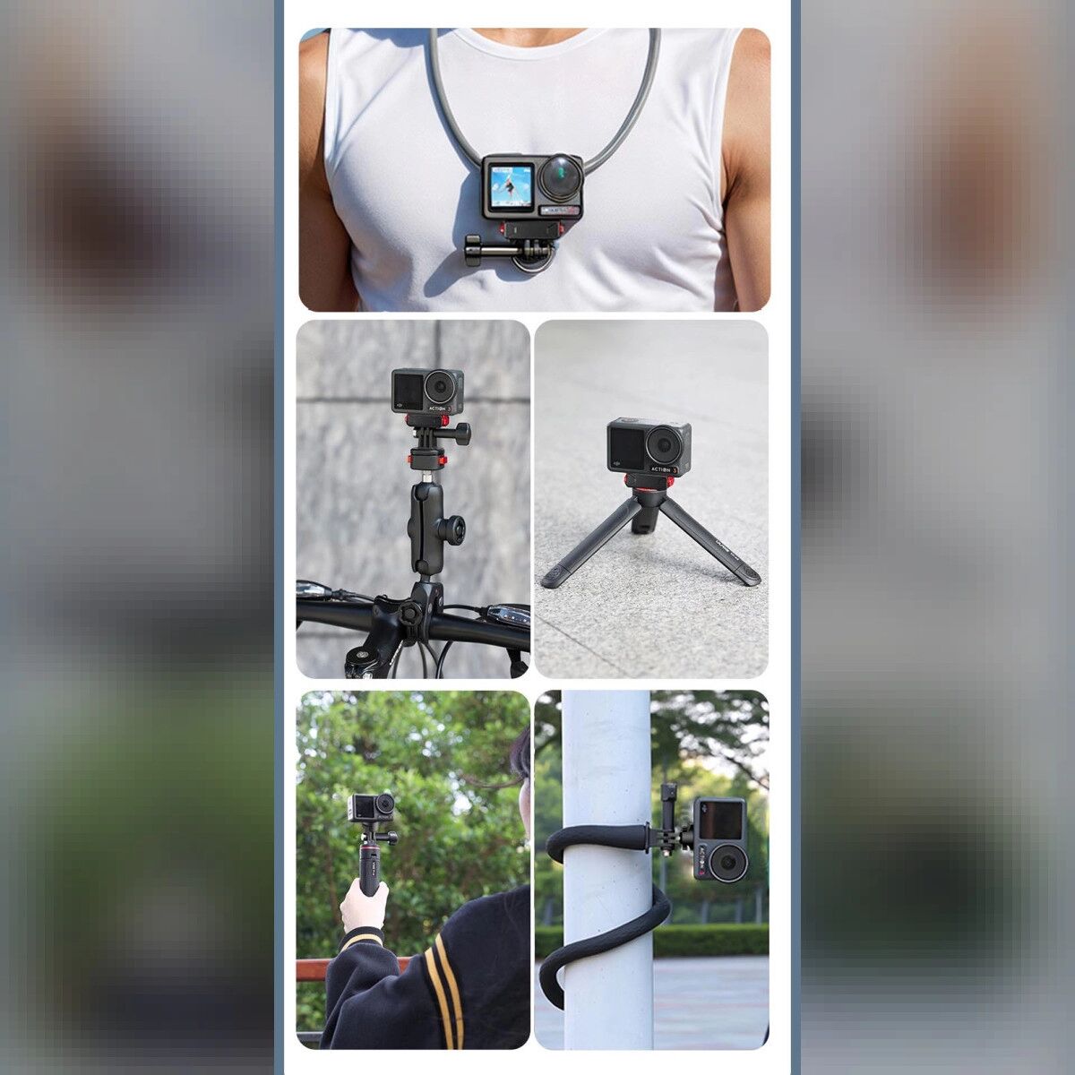 INF Base magnétique à fixation rapide compatible avec DJI Action 5 Pro, Action 4, Action 3 et Action 360 Le noir