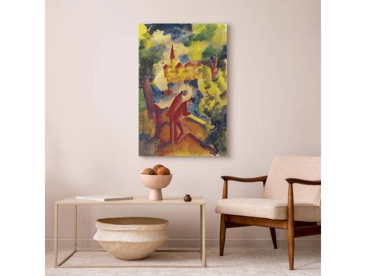 Toile Des hommes dans la rue Feutre Marron/Marron 40 x 60cm