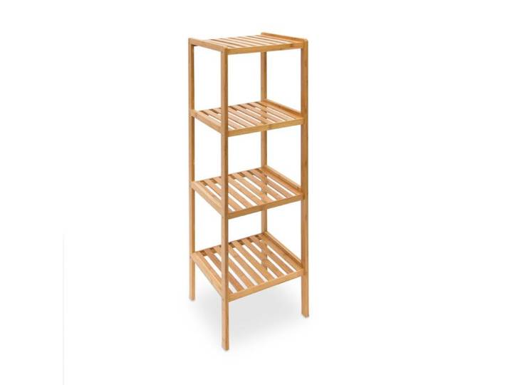 Tagère - Relaxdays - 10013497 - Bambou - 4 Niveaux - Salle de Bain 33x33x110cm