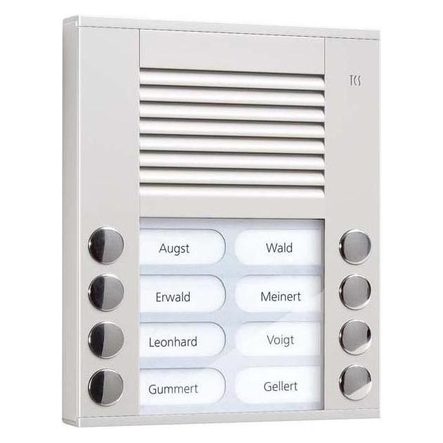 TCS Audio Aussenstation PES08-EN/04 8Tasten 2reihig AP silber (Kabelgebunden) (PES08-EN/04)