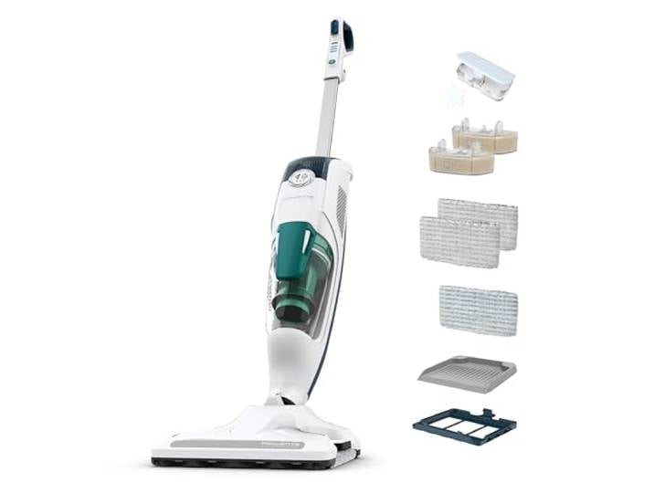 Rowenta - Clean & Steam Revolution RYH Nettoyeur Vapeur 2-en-1-7757w Aspire et lave simultanément tous les sols - Élimine 99.9% des bactéries sans détergent - Diffuseur d'huiles essentielles