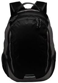 Port Authority BG208 Ridge Backpack in Black/Dark Charcoal size OSFA   Polyester
