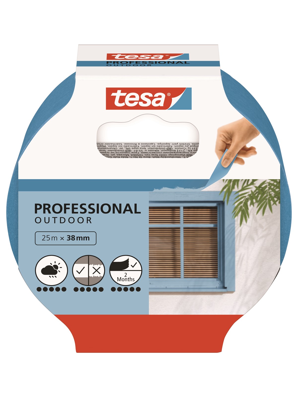 tesa Abdeckband Professional Outdoor Blaues Papier-Abdeckband