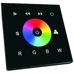Rutec Projekt DMX Touchpanel 1 ZONE, RGBW DMX Touchpanel Glas - schwarz RUP-PHZ500