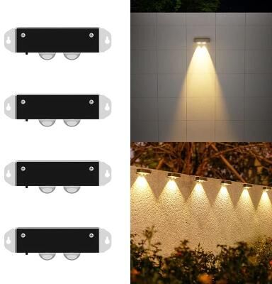 Uplift Essentials 4 Pack Solar Wall Lamps With Smart Sensor Auto On Off For Garden Fence And Pathway Lighting warm Light