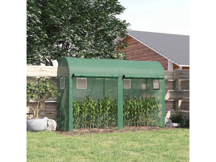 Outsunny Serre Jardin 3m² Acier PE Vert 3x1x2m