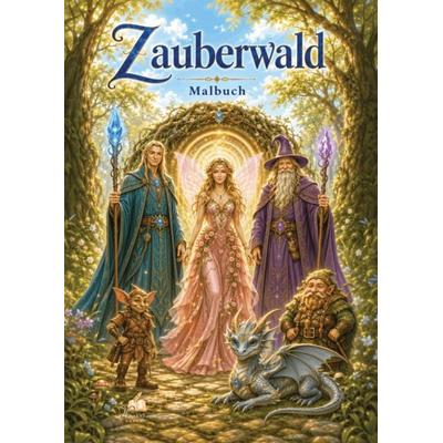 Zauberwald Fantasy Malbuch für Erwachsene und Jugendliche mit 100 magischen Ausmalmotiven, Taschenbuch von Josef Mickey Müller, Dhamma Verlag,