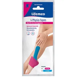Lifemed 4 Physio-Tapes farbig sortiert "Sprunggelenk" 2 Größen 24 Pack à 4 Stück = 96 Stück