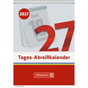 Brunnen Abreißkalender 1070313007, Nr. 13, Jahr 2027, 1 Tag auf 1 Seite, Rückseiten bedruckt, 9,8 x 14,2 cm