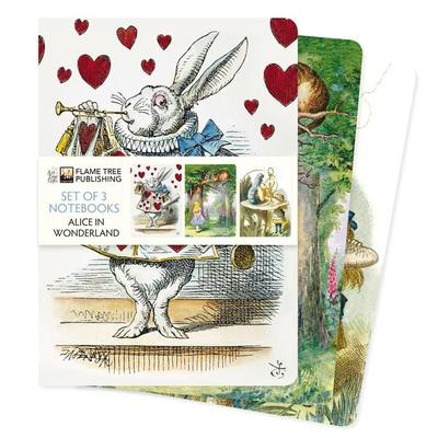 Dreier Set DIN-A5-Format-Notizbücher: Alice im Wunderland
