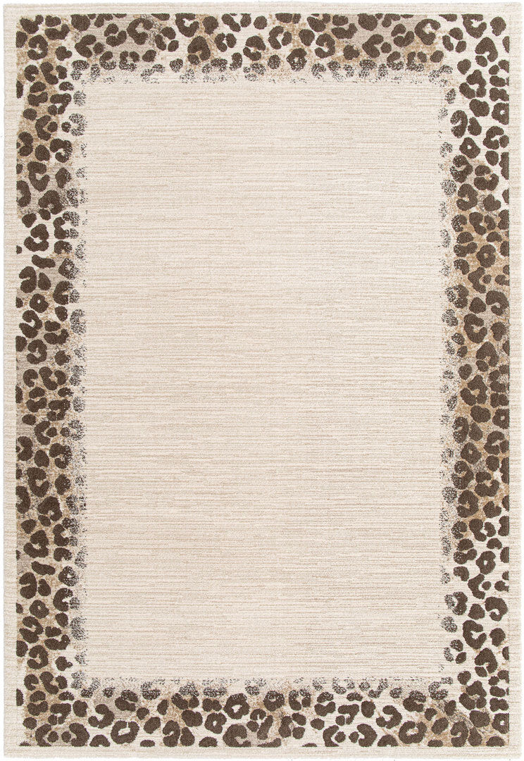 Happy Larry Animal Print Area Rug Beige Rectangle 120 cm x 170 cm