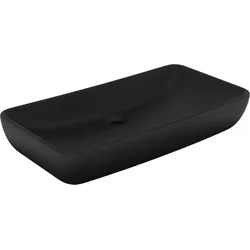 vidaXL Luxus-Waschbecken Rechteckig Matt Schwarz 71x38 cm Keramik