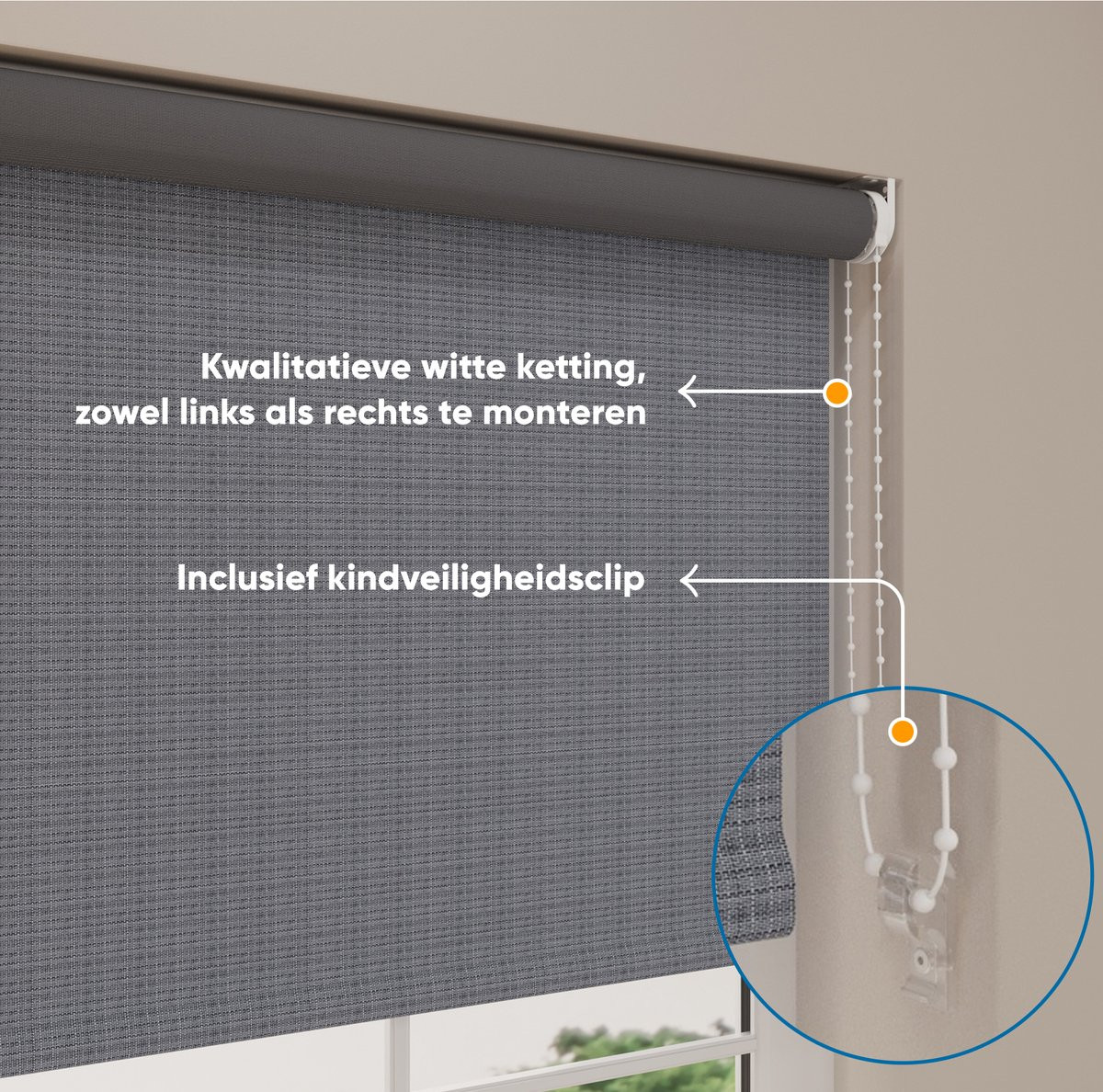 Rolgordijn Easy Blended Verduisterend Steel Grey 70 x 190 cm