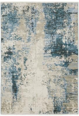Style Haven Boulevard Power-Loom Recycled P.E.T. Abstract Blue/ Beige Rug-
