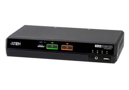 ATEN CS1182DPH4C 2-Port USB 5K DP/HDMI, Single Display Universal Secure KVM Switch mit CAC