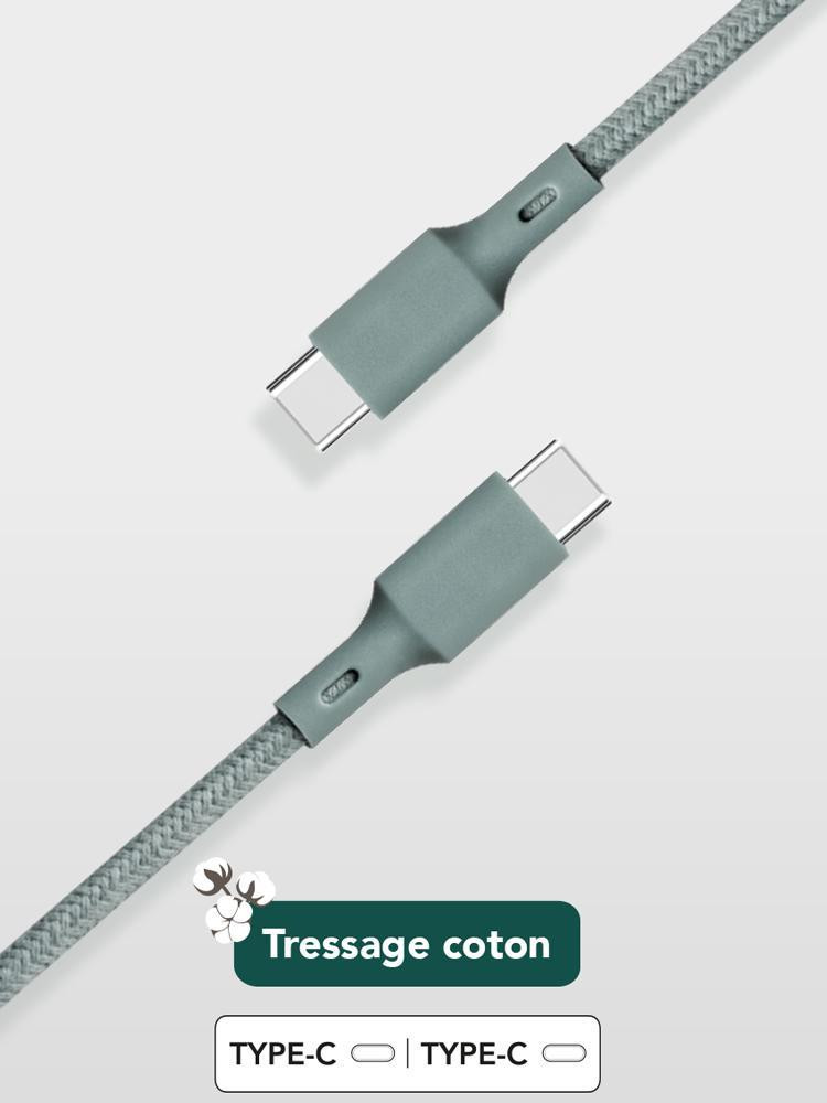 Bigben Connected USB-C naar USB-C kabel, 2 meter, groen