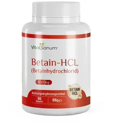 VitaSanum® - Betain-HCL (Betainhydrochlorid) 650 mg 90 Kapseln