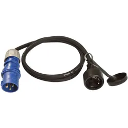 CEE Adapter 3-polig Schutzkontaktstecker 1,5 m mit Spritzwasserschutz an der Schutzkontakt Steckdose
