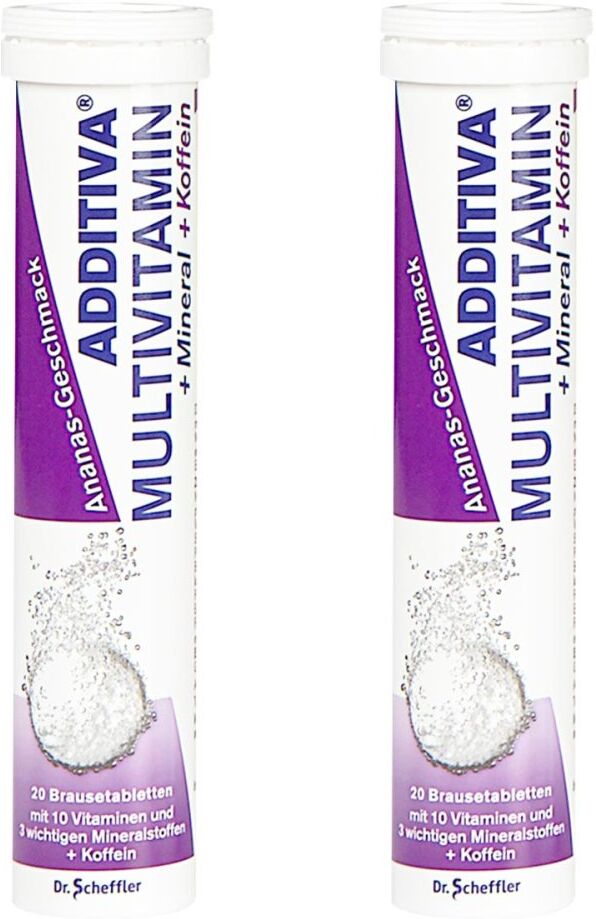 Additiva Multivit.+Mineral+Koffein Ananas Brausetabletten 2x20stk
