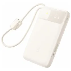 Baseus EnerFill FC11 Digital Display Power Bank with Dual Cable 22.5W 10000mAh White (10000 mAh, 22.50 W), Powerbank, Weiss