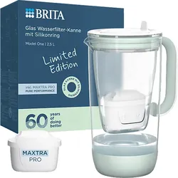 BRITA Glas Limited Edition (2,5l) inkl. 1 MAXTRA PRO Pure Performance Kartusche Wasserfilter Kanne, Hellgrün