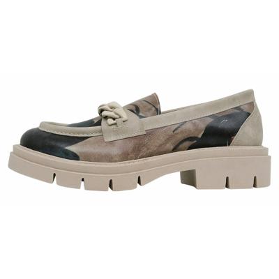 Loafer DOGO "Cindy Loafer Petals Damen Halbschuhe", Damen, Gr. 37, ungefüttert, Normalschaft, grau, Lederimitat, Schuhe Loafer, Handgefertigt