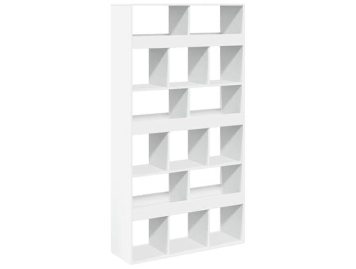 HGFDVCMR Raumteiler Weiß 100x33x187,5 cm Standregal 15 Fächer Großzügiges Aufbewahrungssystem mit 15 offenen Fächern für Wohnzimmer und Büro. Pflegeleichte glatte Oberfläche.