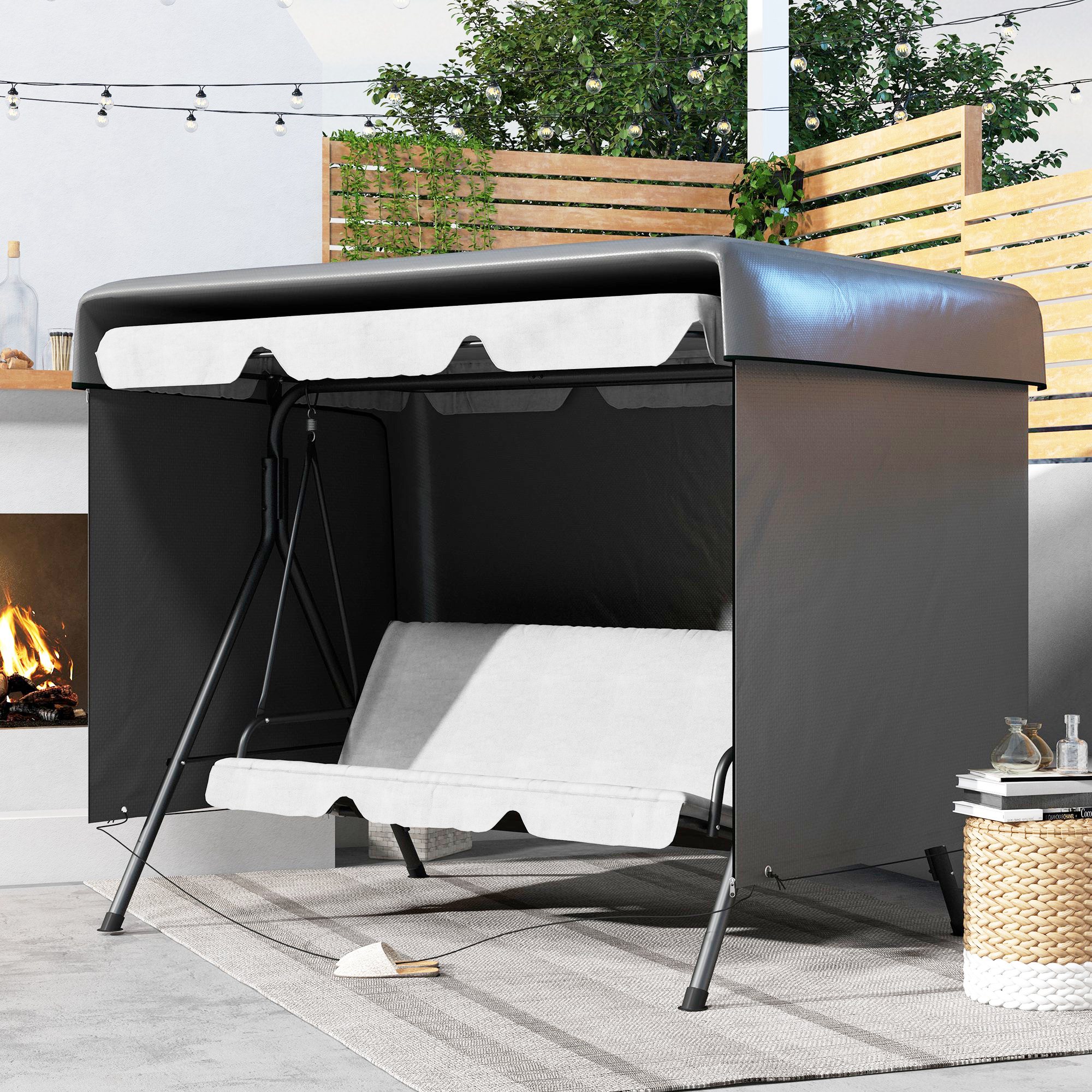 Outsunny Copertura per mobili da giardino Telo protettivo per mobili outdoor, 215 cm x 155 cm x 150 cm, Grigio scuro   Aosom Italy