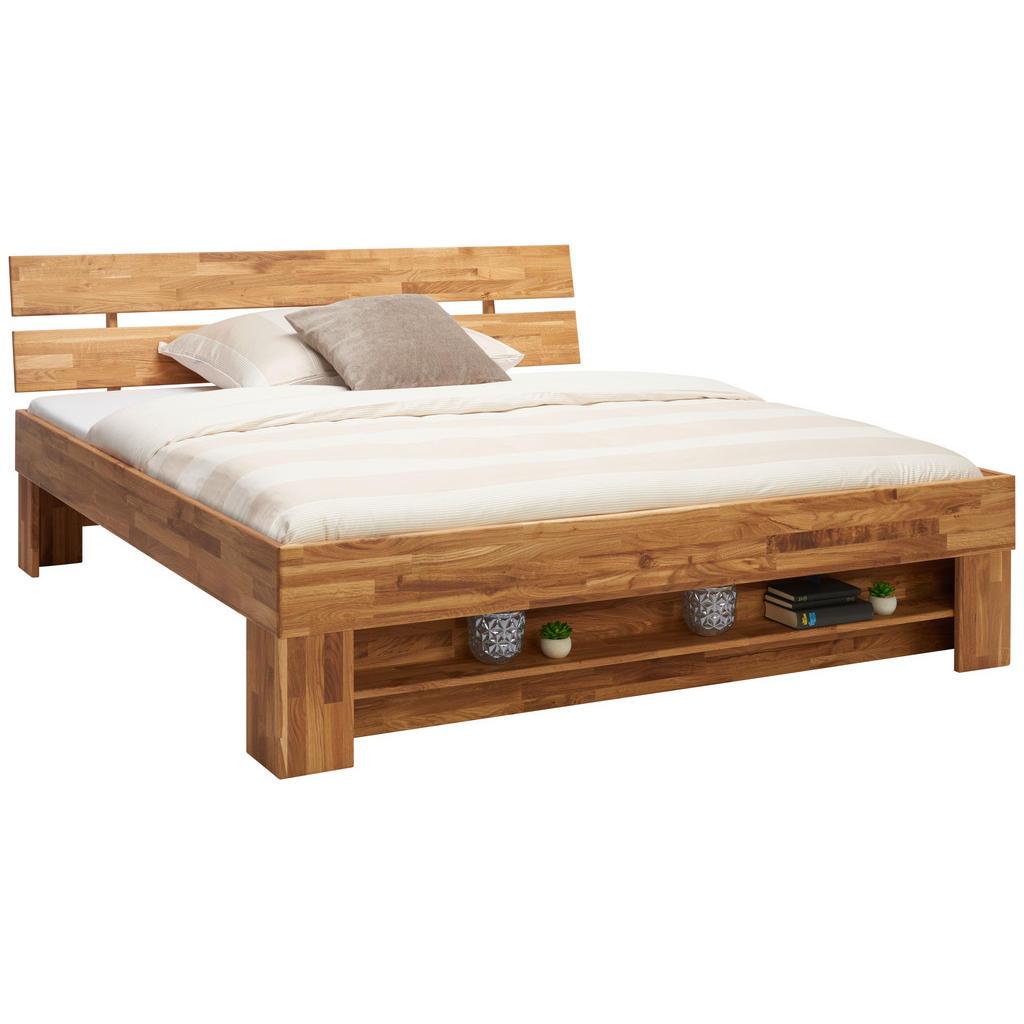 Carryhome Bett , Wildeiche , Holz , Wildeiche , massiv , 180x200 cm , Schlafzimmer, Bett, Holzbetten