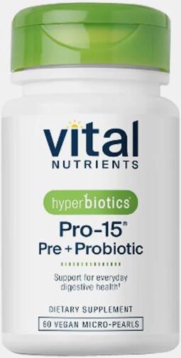 VITAL NUTRIENTS HYPERBIOTICS PRO-15 PRE + PROBIOTIC 60 CAPSULAS