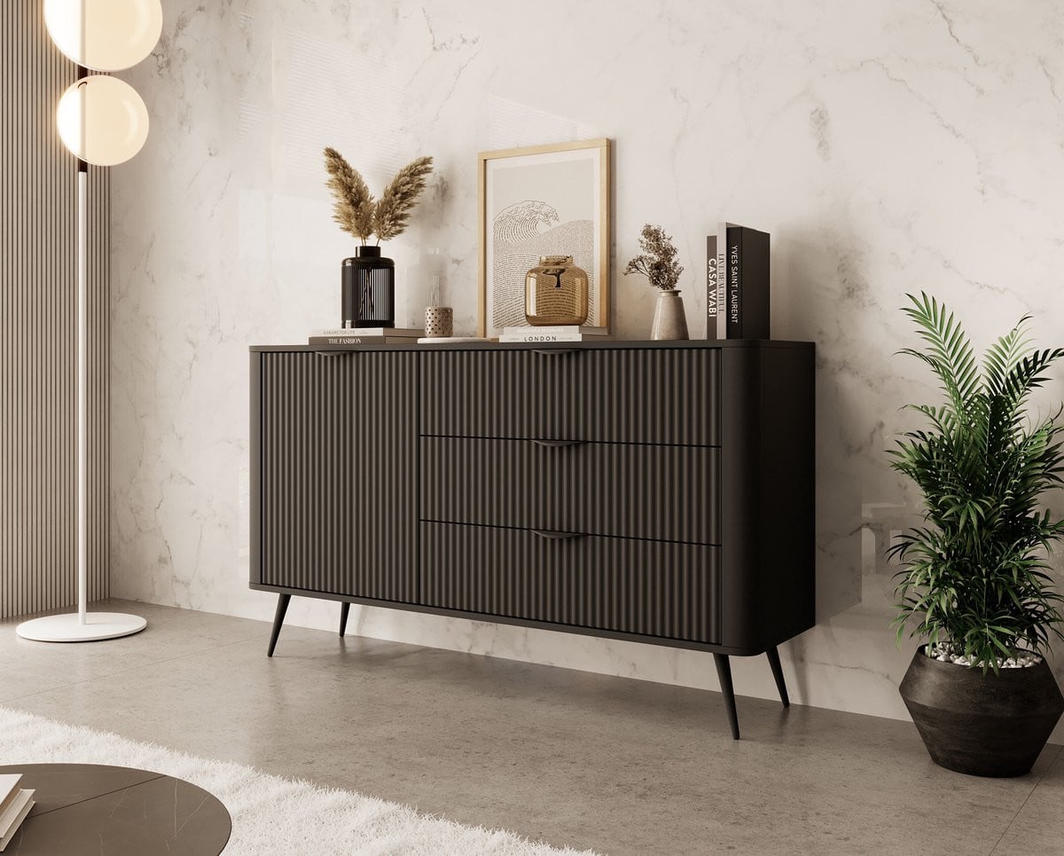 Meubella Dressoir Lima Zwart 138 cm