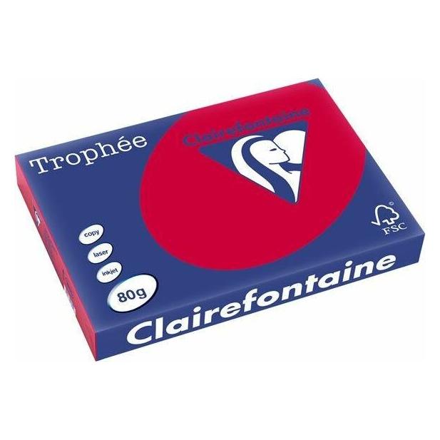Clairalfa Multifunktionspapier Troph'e, A3, kirschrot (A3, 80 g/m²) (1895C)