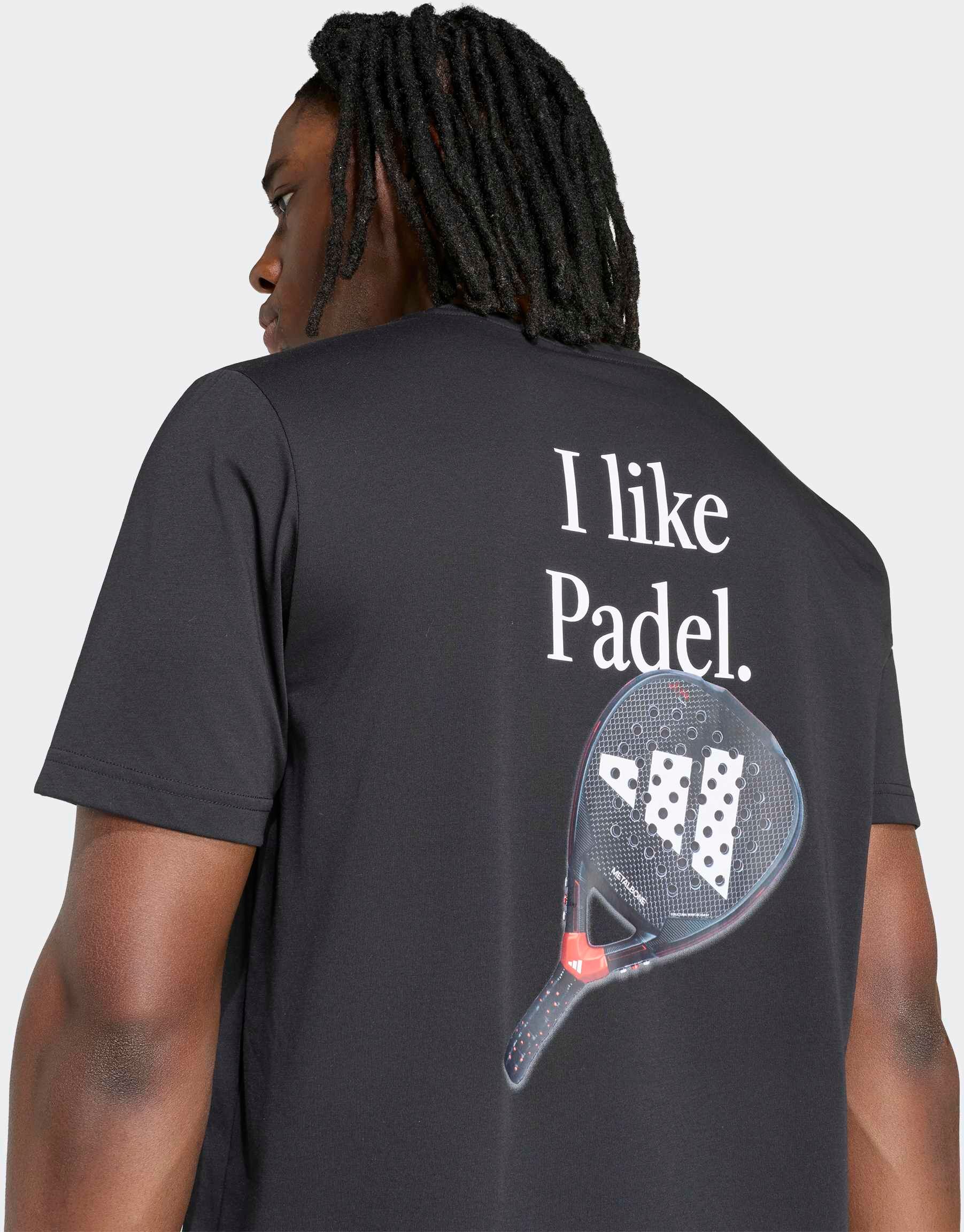 T-Shirt ADIDAS PERFORMANCE "PADEL CATEGORY GRAFIK", Herren, Gr. S, schwarz, Obermaterial: 65% Polyester, 35% Baumwolle, Rundhals, Shirts T-Shirt, mit Rundhalsausschnitt, ohne Verschluss, aus Polyester schwarz S
