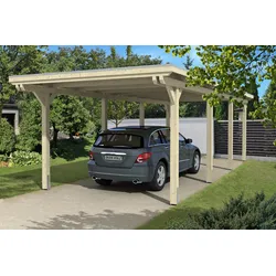 Skan Holz Emsland Flachdach Carport-354x846cm-unbehandelt Holzcarport